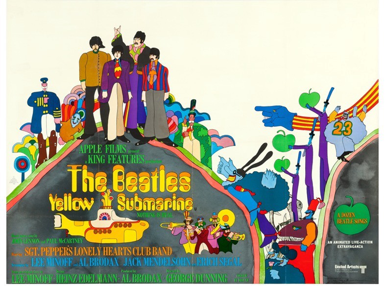 Origional 1968 poster for The Beatles Yellow Submarine