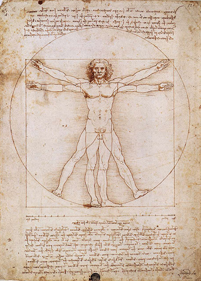 Vitruvian Man is a drawing made by the Italian polymath Leonardo da Vinci in about 1490.