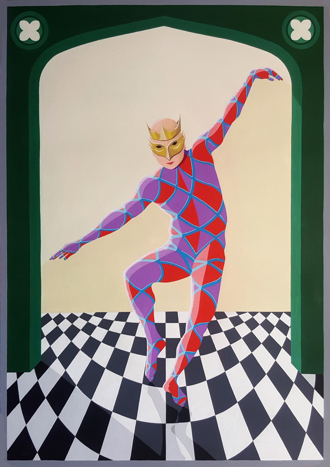 Self Portrait as Harlequin by Brian Parker