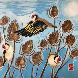 Goldfinches on Teasels by Marie-Therese